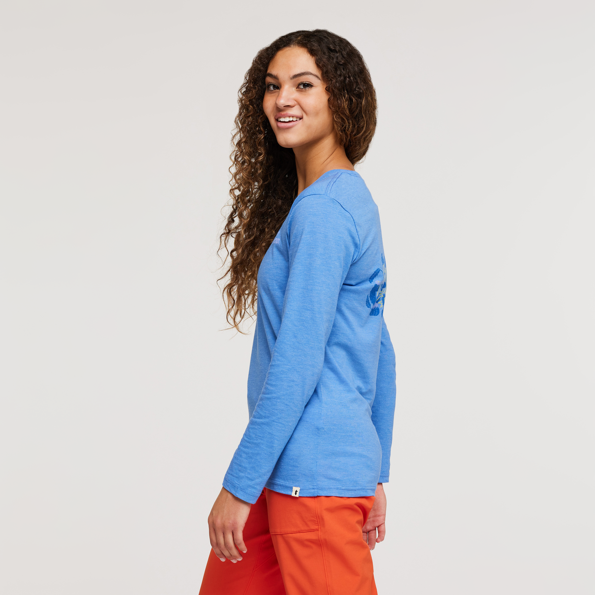 Cactus Life Long-Sleeve Organic T-Shirt - Women's, Lupine, Model London