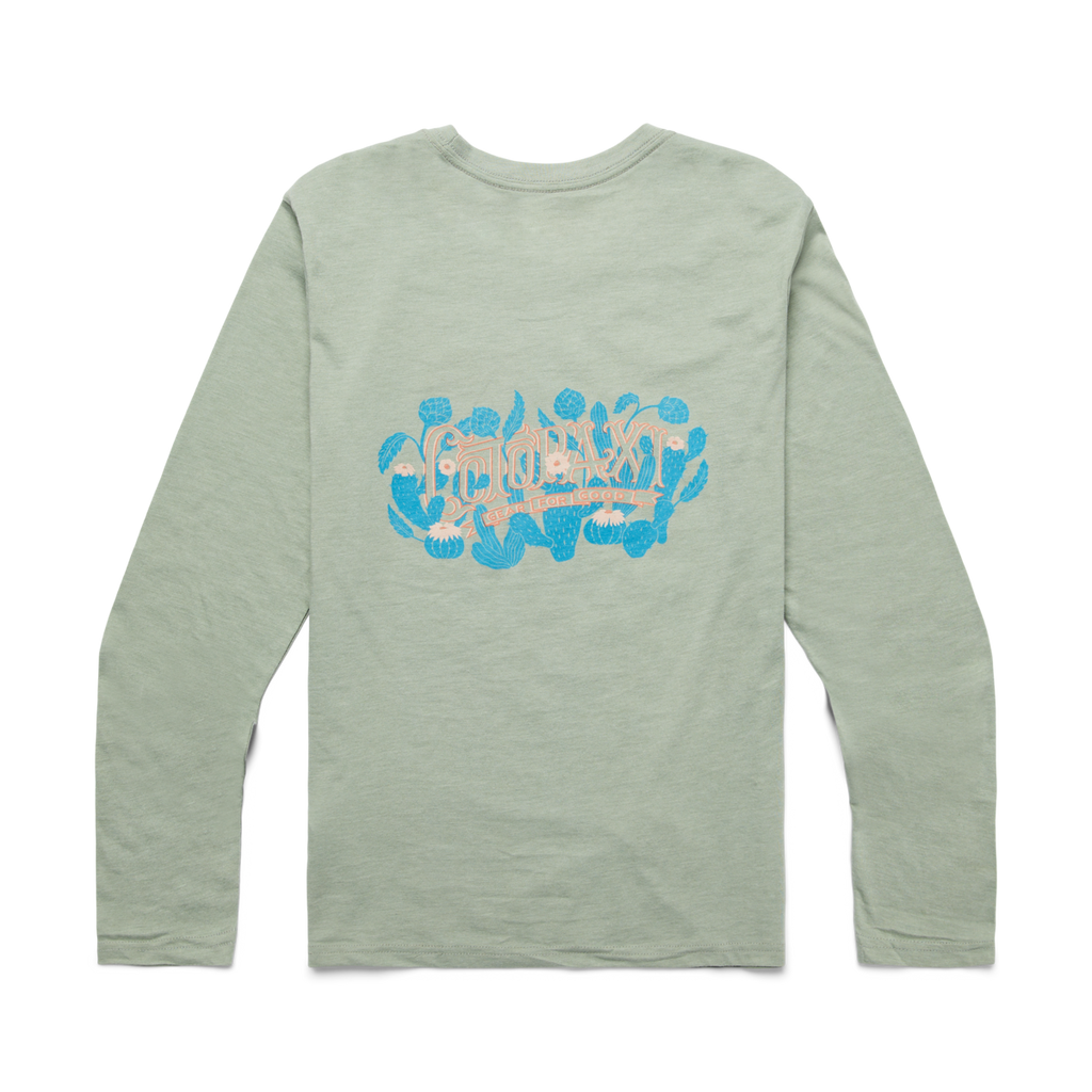 Cactus Life Long-Sleeve Organic T-Shirt - Women's, Silver Leaf, Model London