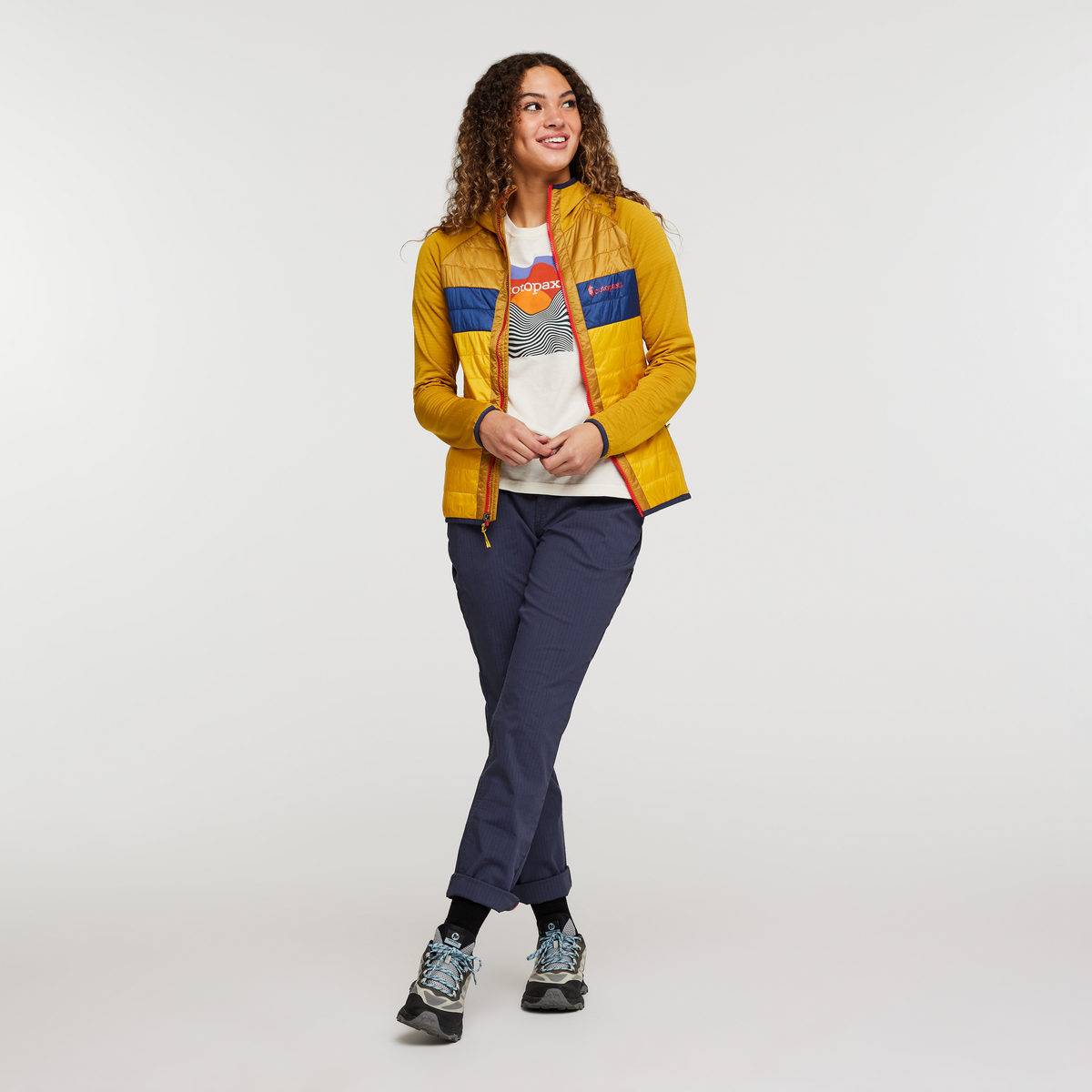 Capa Hybrid Insulated Hooded Jacket - Women's, Amber/Sunset, Model London