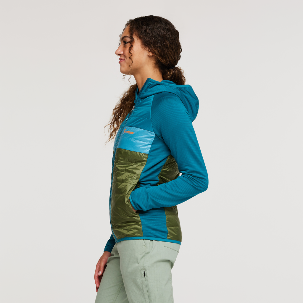 Capa Hybrid Insulated Hooded Jacket - Women's, Gulf/Pine, Model London