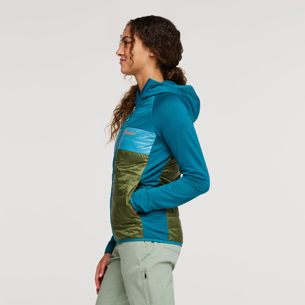 Capa Hybrid Insulated Hooded Jacket - Women's, Gulf/Pine, Model London