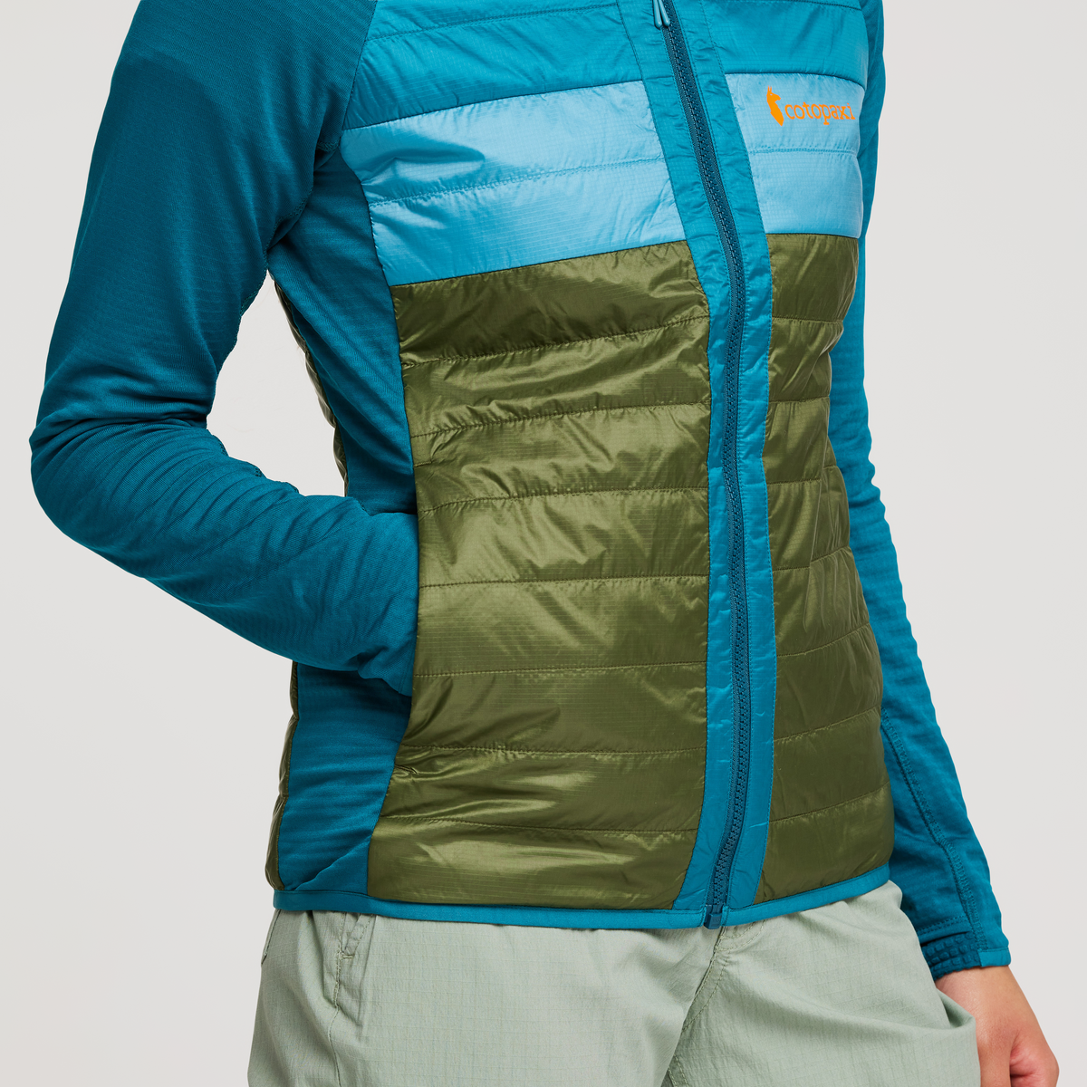 Capa Hybrid Insulated Hooded Jacket - Women's, Gulf/Pine, Model London