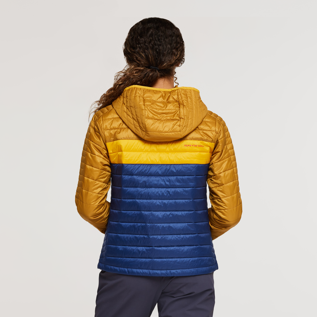 Capa Insulated Hooded Jacket - Women's, Amber/Maritime, Model London