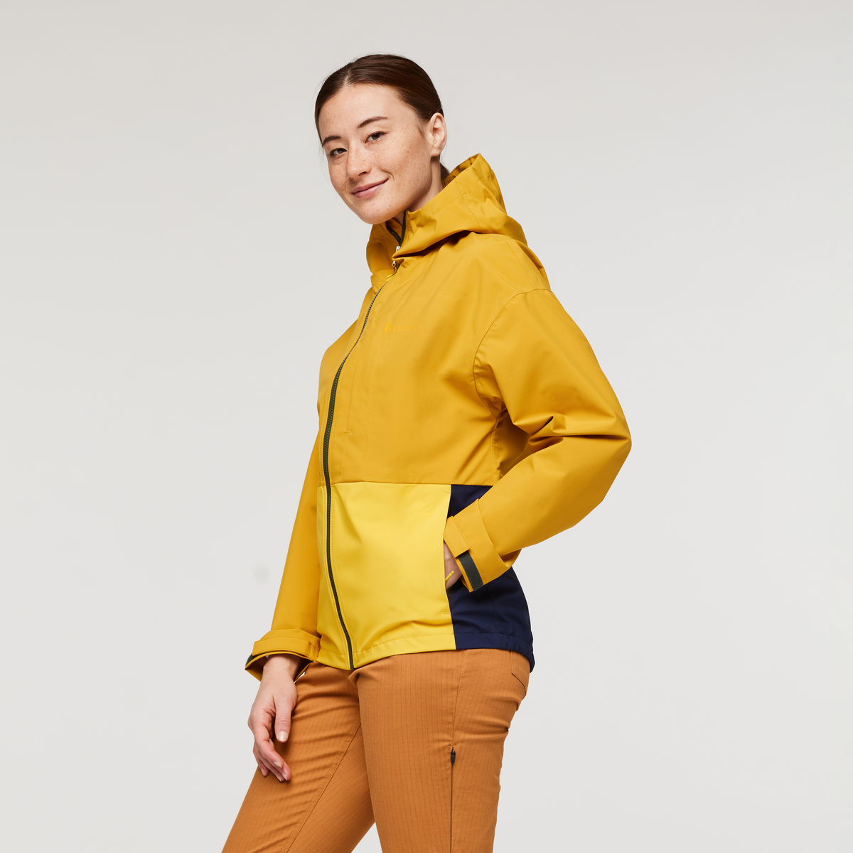 Cielo Rain Jacket - Women's, Amber, Model Aya