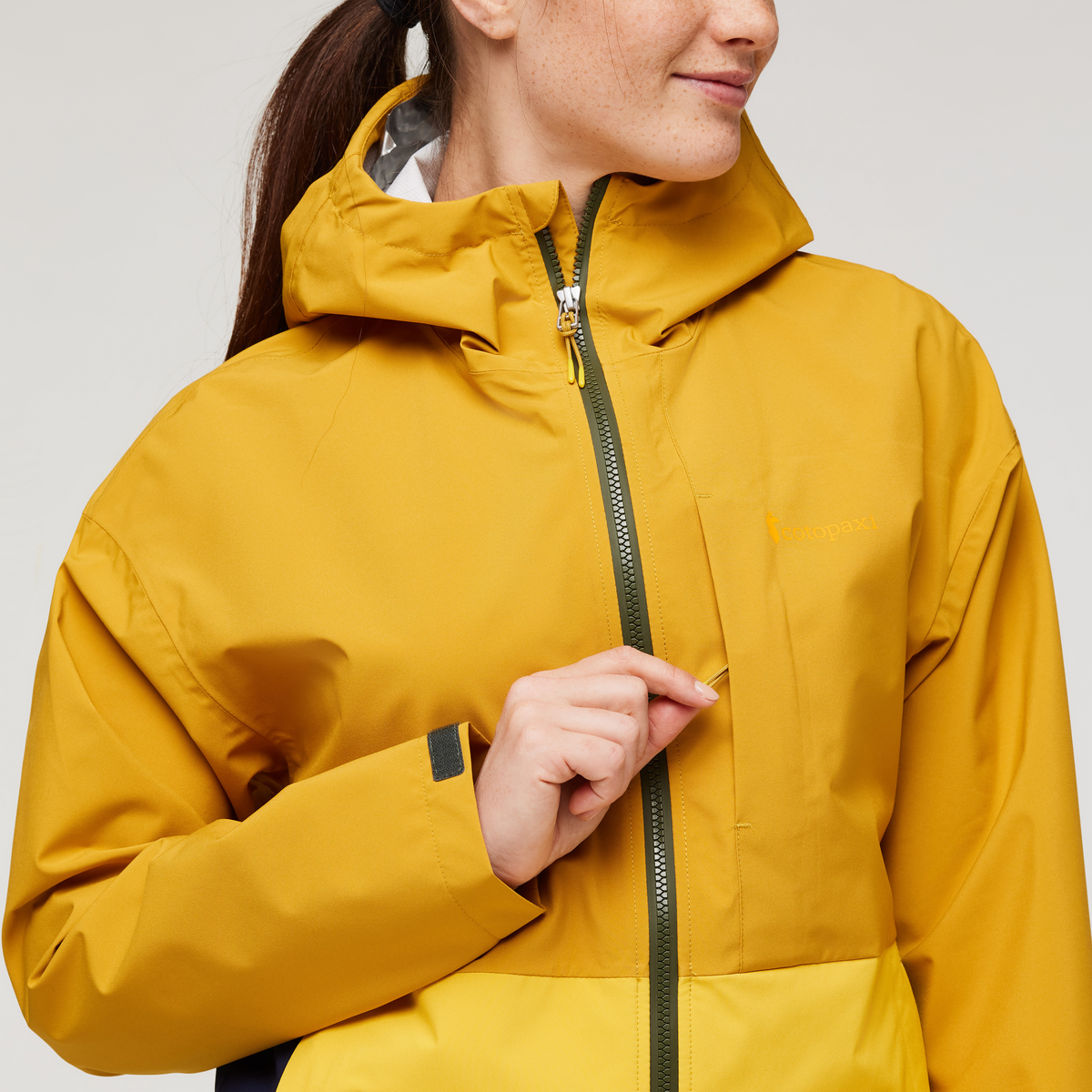 Cielo Rain Jacket - Women's, Amber, Model Aya