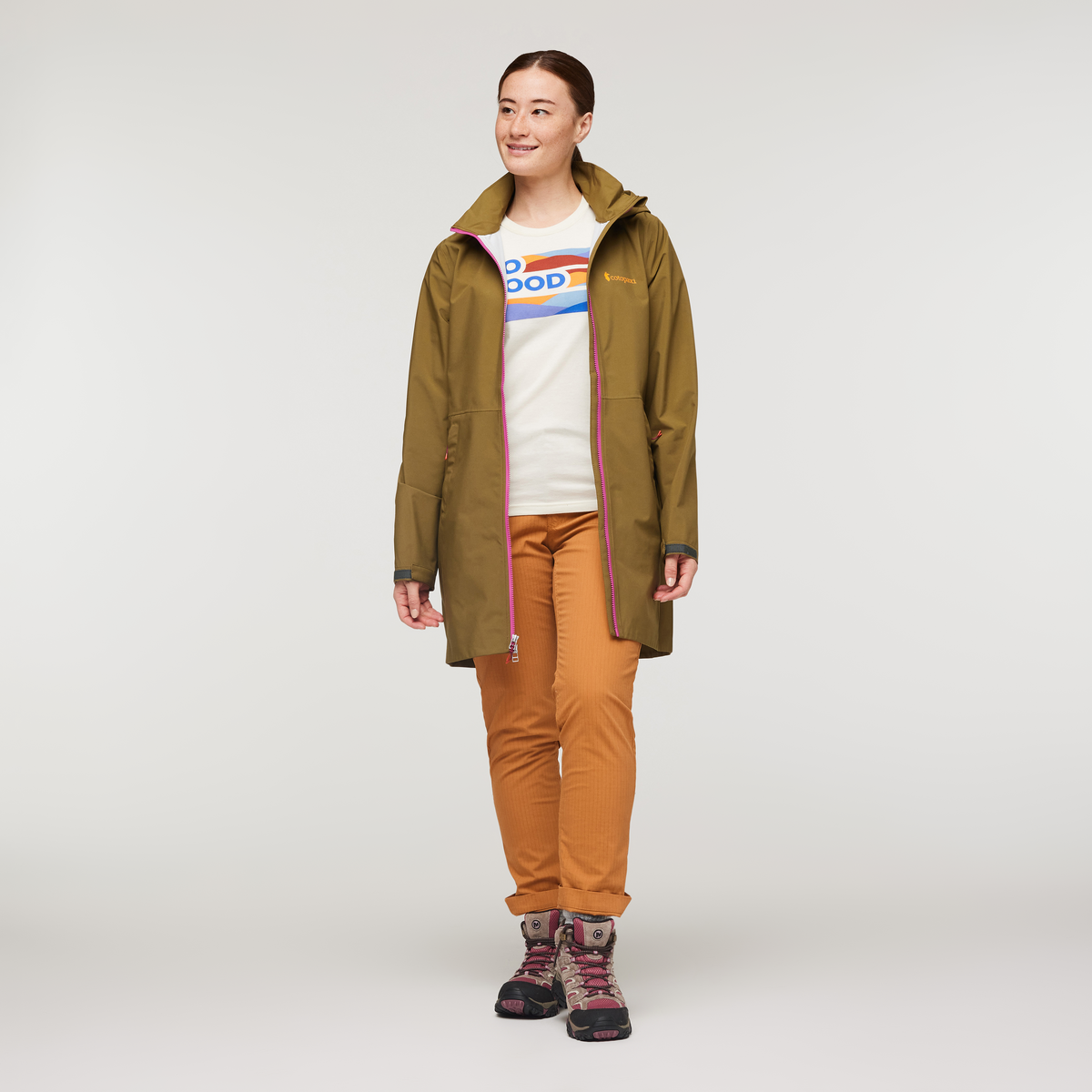 Cielo Rain Trench - Women's, Oak, Model Aya
