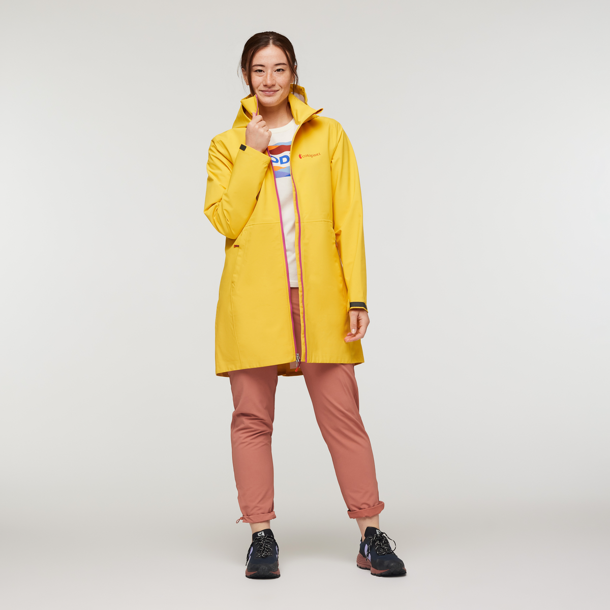 Cielo Rain Trench - Women's, Sunset, Model Aya