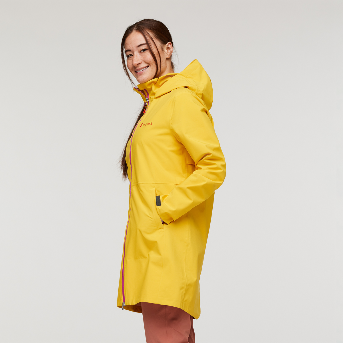 Cielo Rain Trench - Women's, Sunset, Model Aya