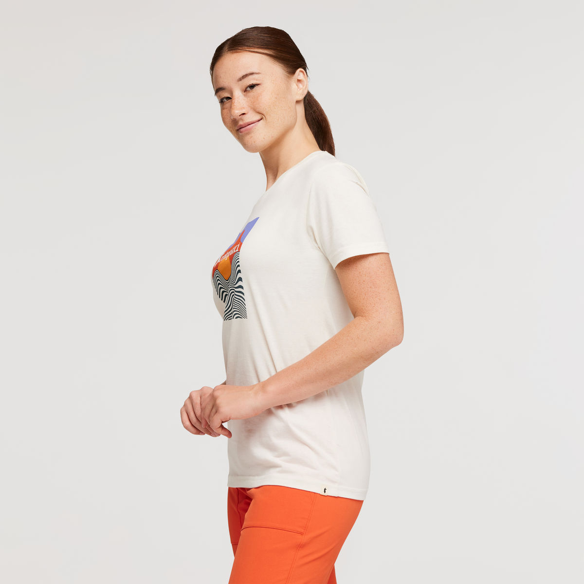 Cotopaxi Vibe Organic T-Shirt - Women's, Bone, Model Aya