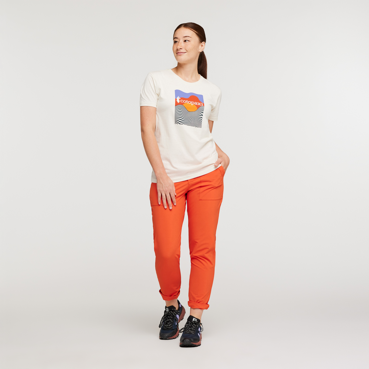 Cotopaxi Vibe Organic T-Shirt - Women's, Bone, Model Aya