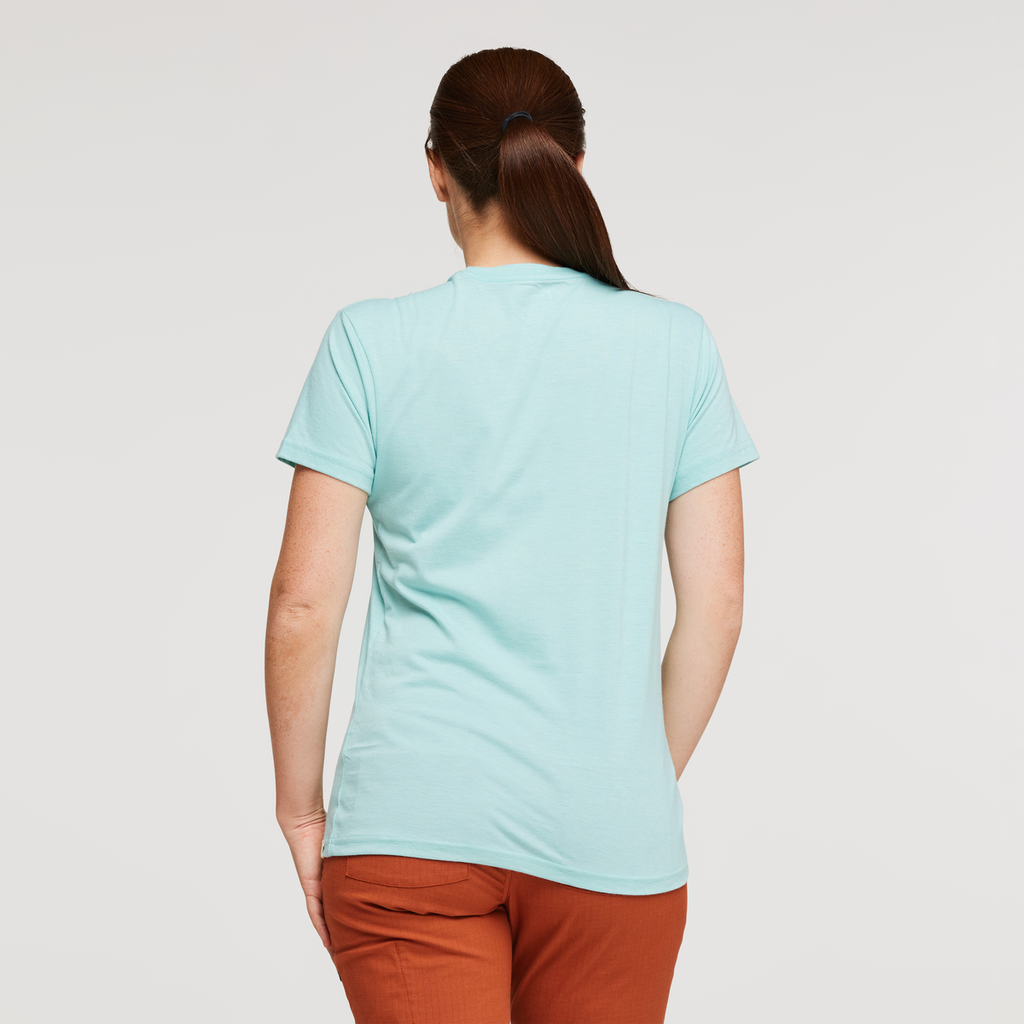 Day and Night Organic T-Shirt - Women's, Sea Glass, Model Aya