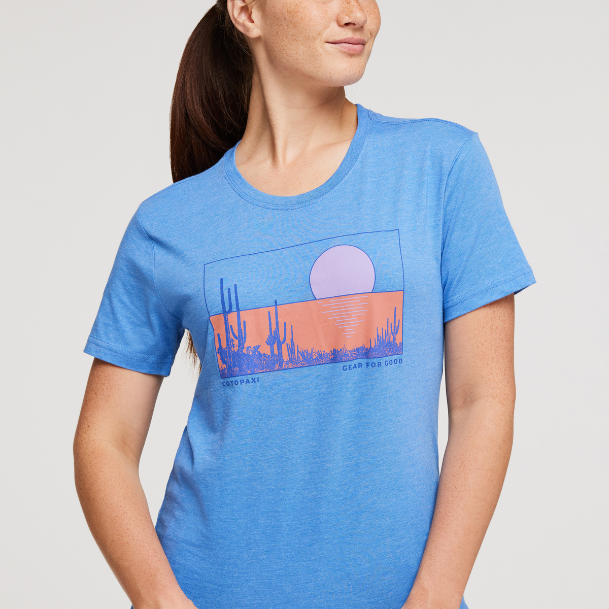Desert View Organic T-Shirt - Women's, Lupine, Model London