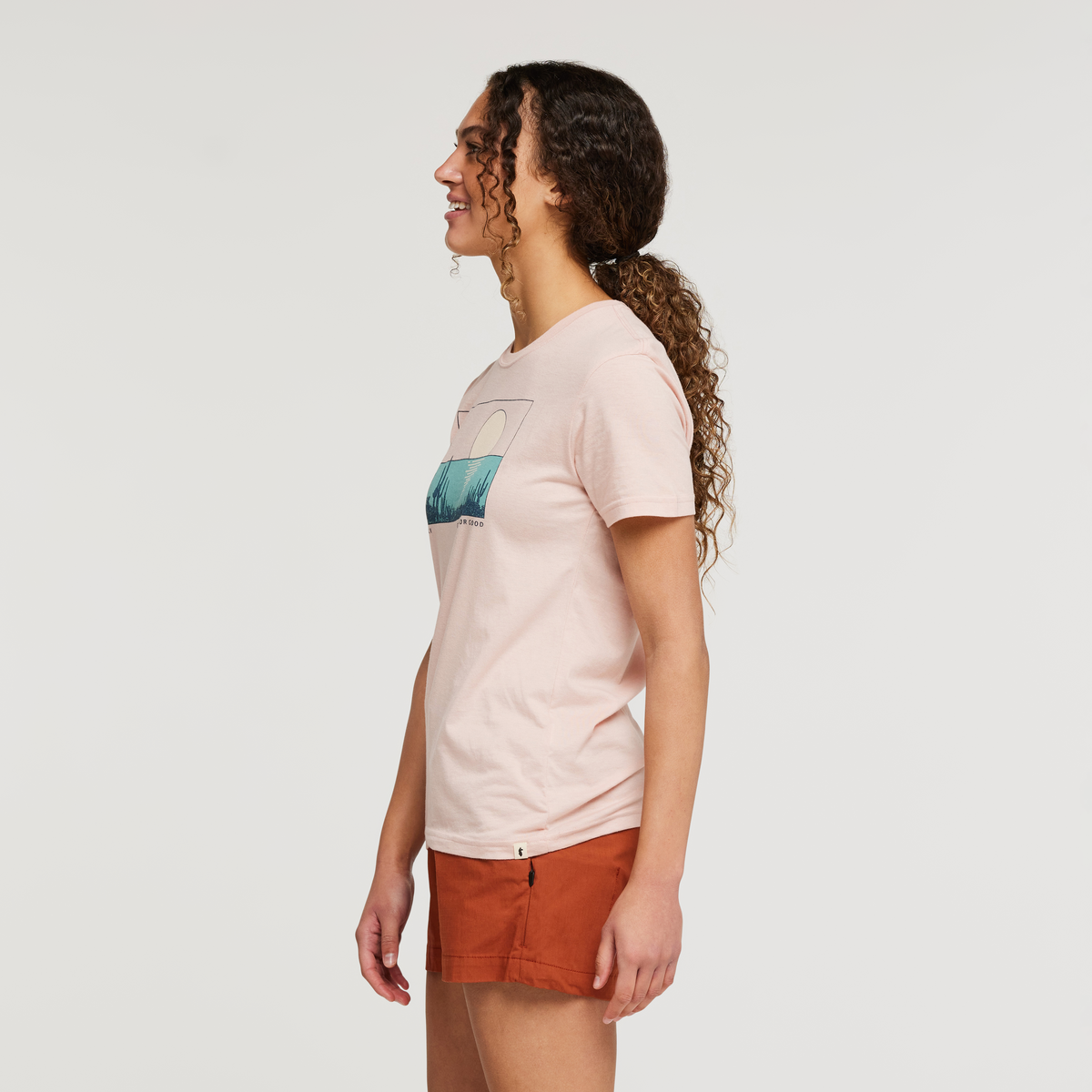 Desert View Organic T-Shirt - Women's, Sand, Model London