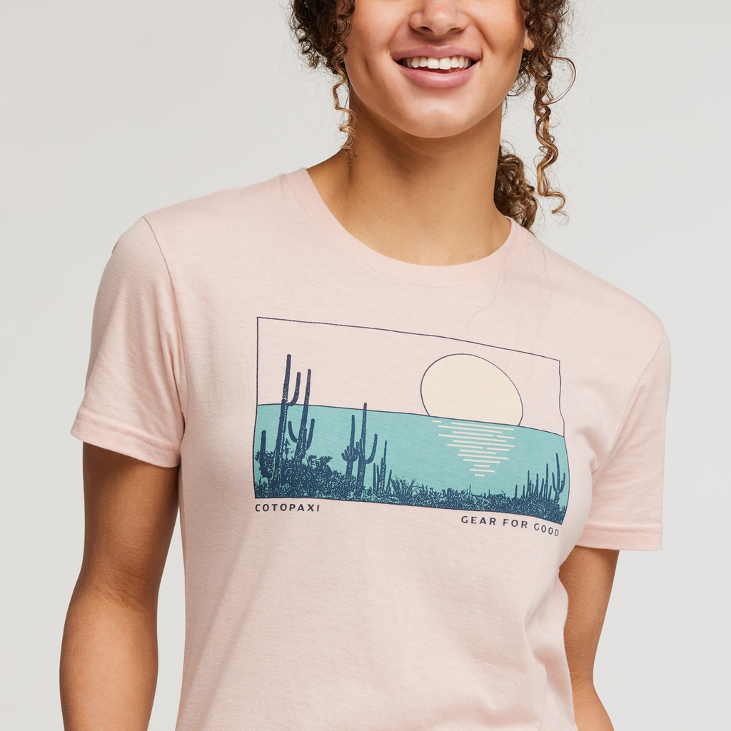Desert View Organic T-Shirt - Women's, Sand, Model London