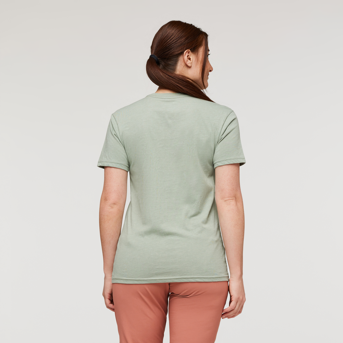 Desert View Organic T-Shirt - Women's, Silver Leaf, Model Aya