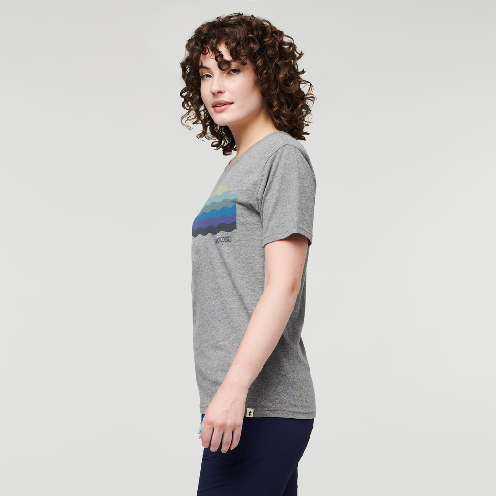 Disco Wave Organic T-Shirt - Women's, Heather Grey, Model Courtney