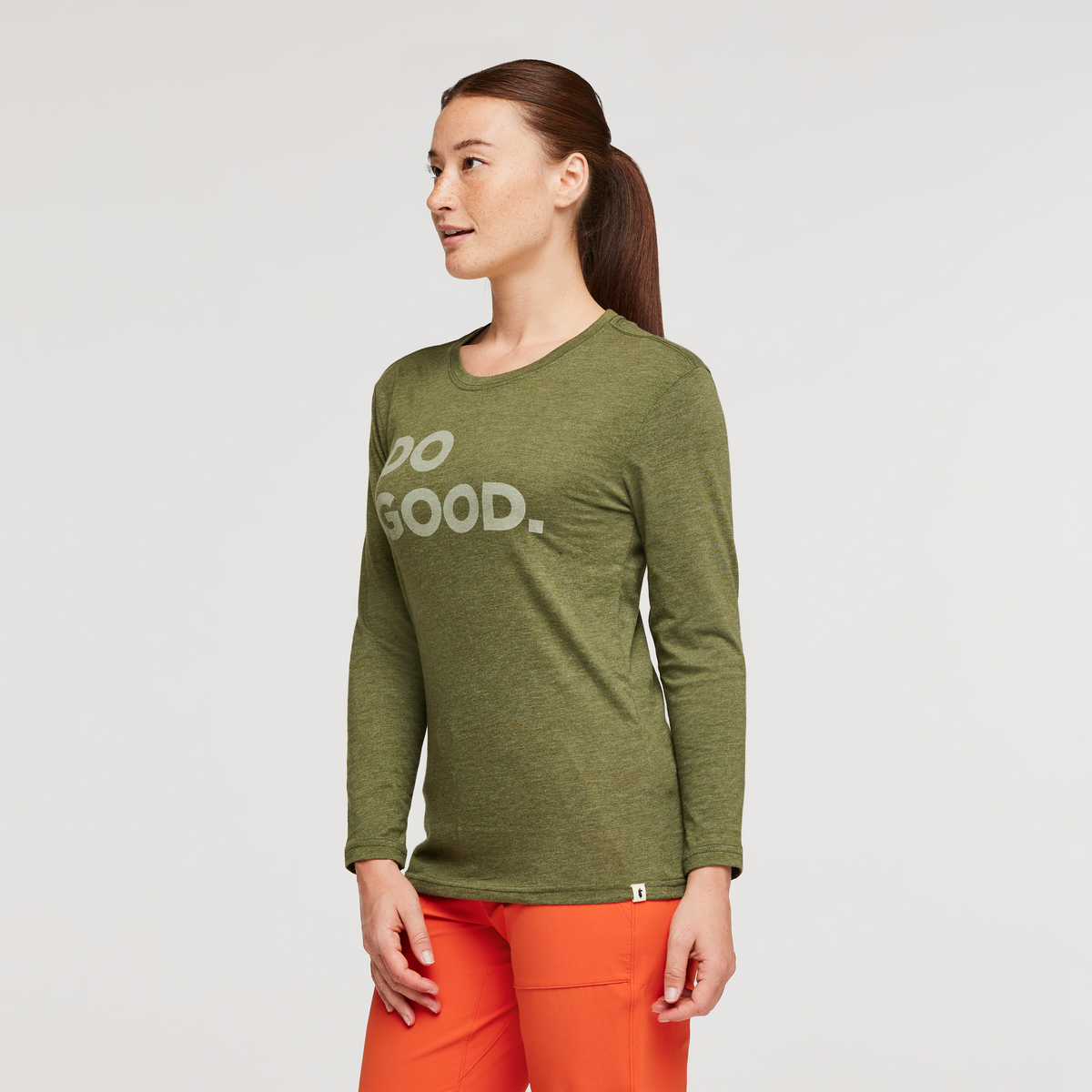 Do Good Long-Sleeve T-Shirt - Women's, Pine, Model Aya