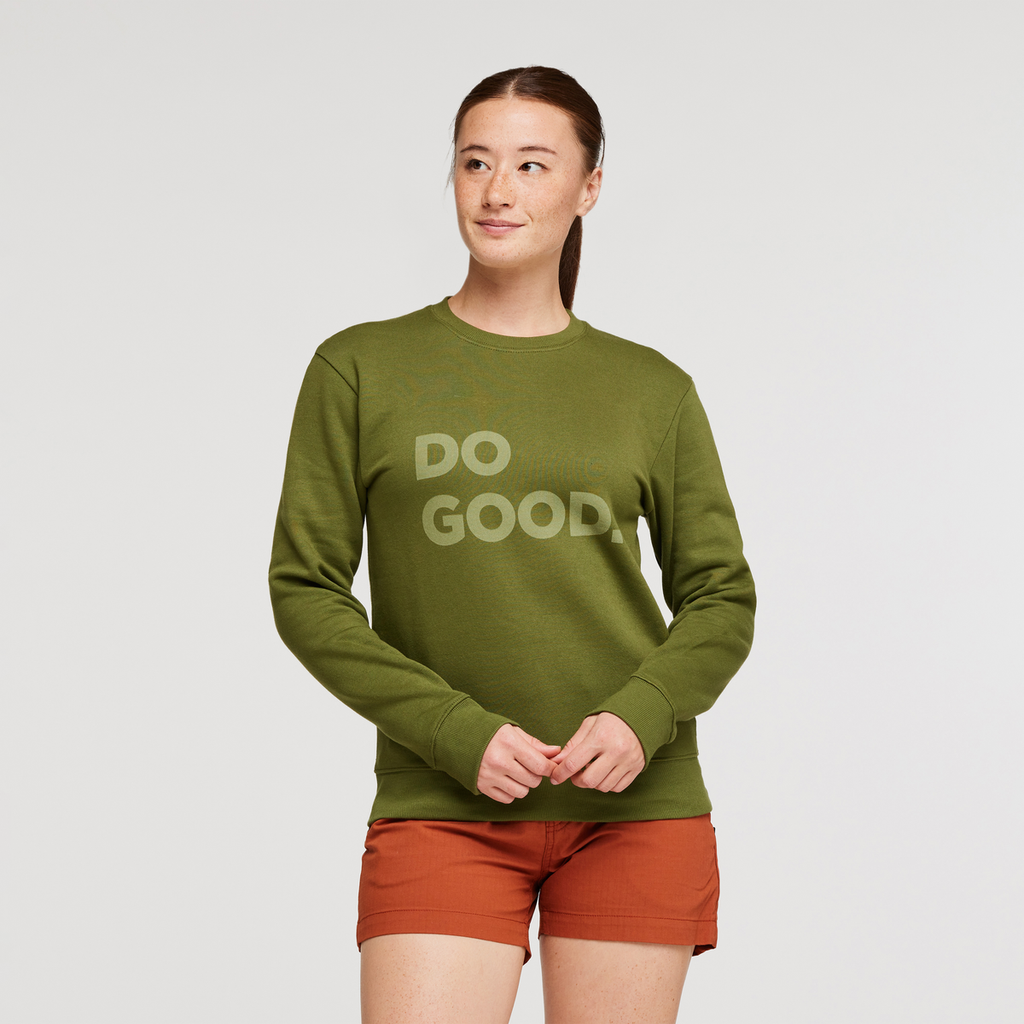 Do Good Crew Sweatshirt - Women's, Pine, Model Aya