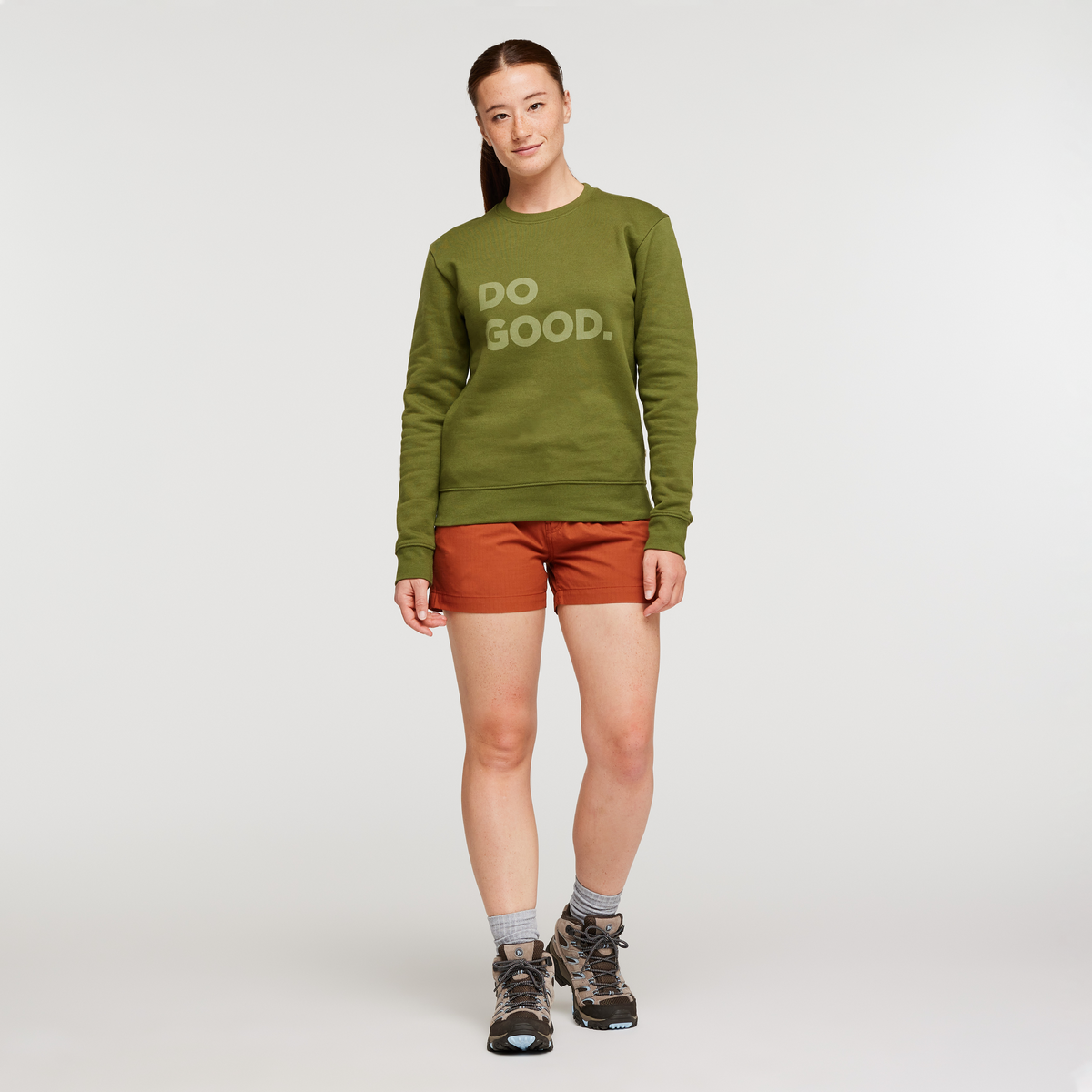 Do Good Crew Sweatshirt - Women's, Pine, Model Aya