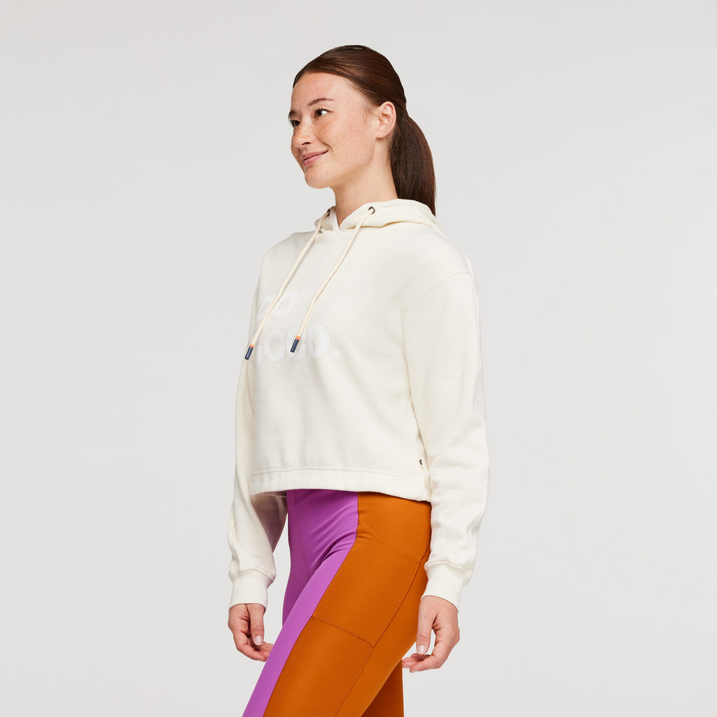 Do Good Organic Crop Sweatshirt - Women's, Bone, Model Aya