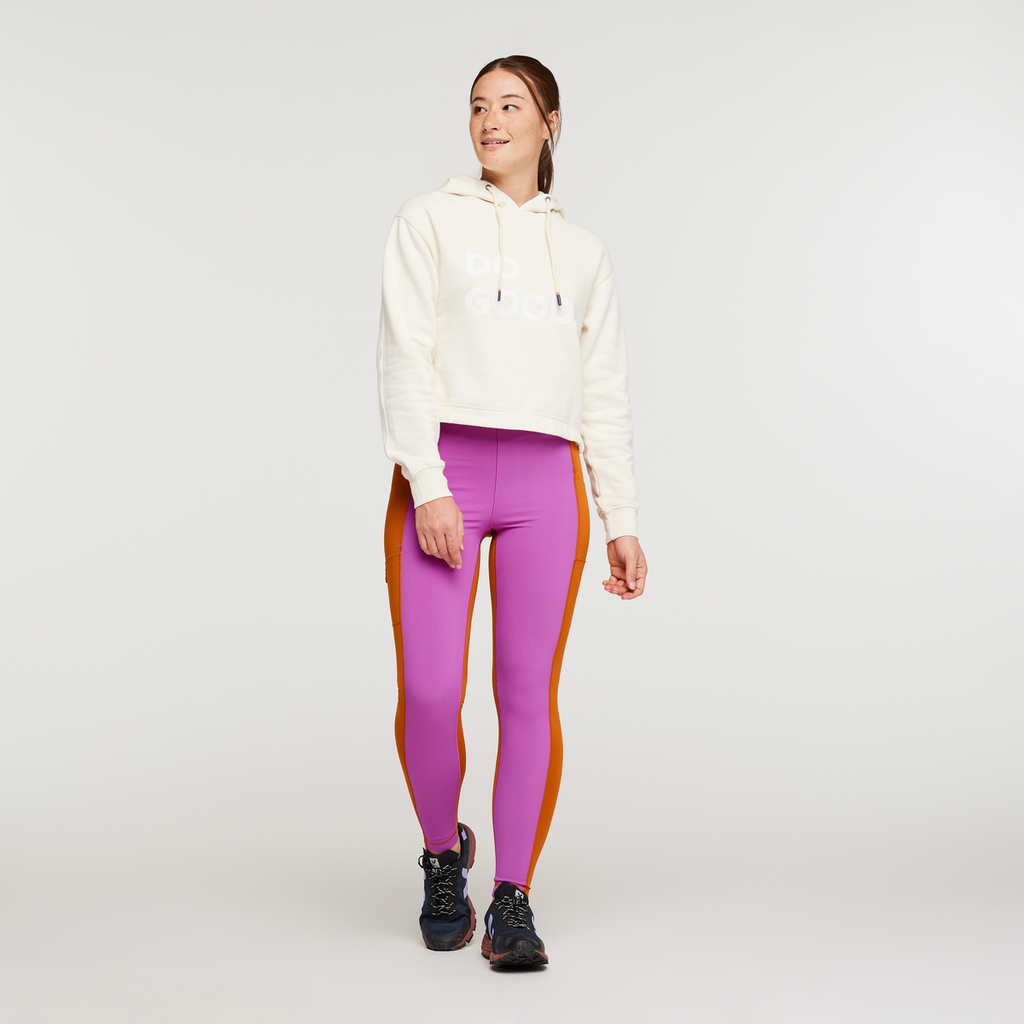 Do Good Organic Crop Sweatshirt - Women's, Bone, Model Aya