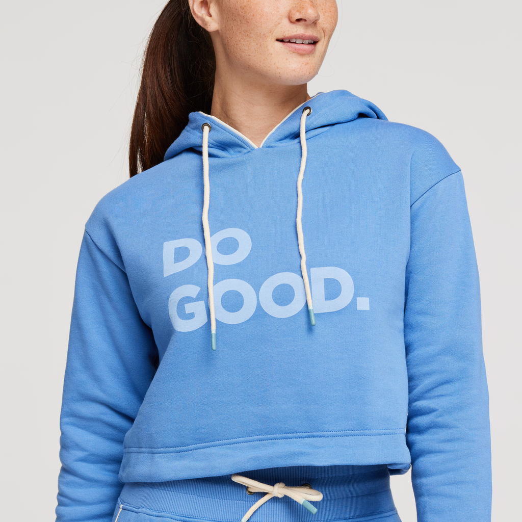 Do Good Organic Crop Sweatshirt - Women's, Lupine, Model Aya