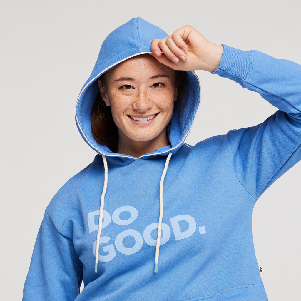 Do Good Organic Crop Sweatshirt - Women's, Lupine, Model Aya
