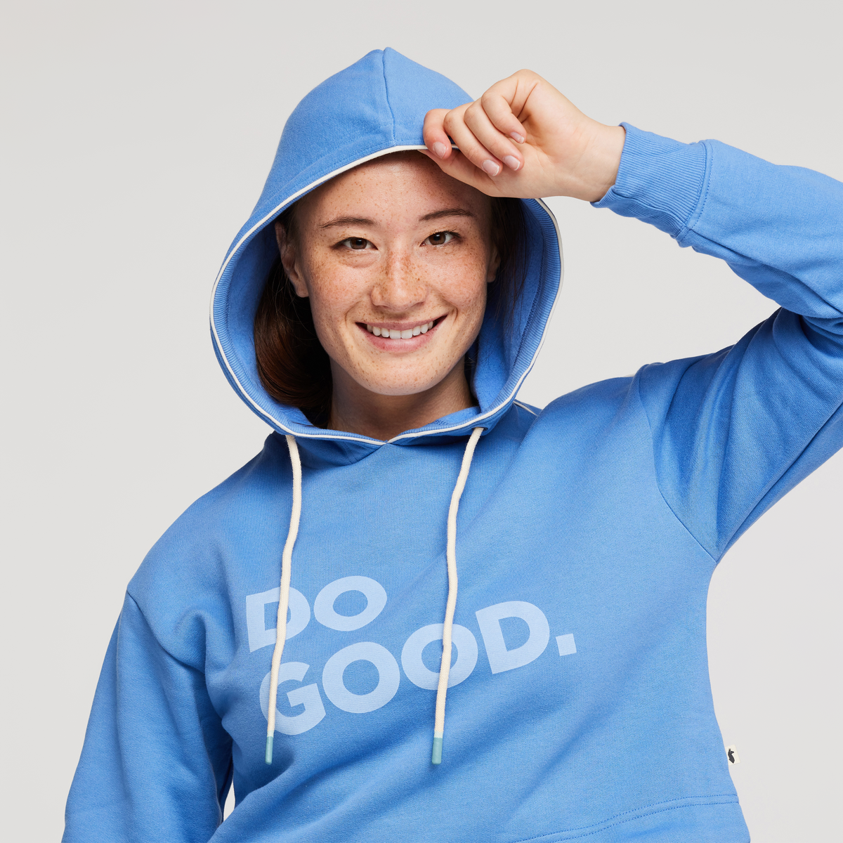 Do Good Organic Crop Sweatshirt - Women's, Lupine, Model Aya