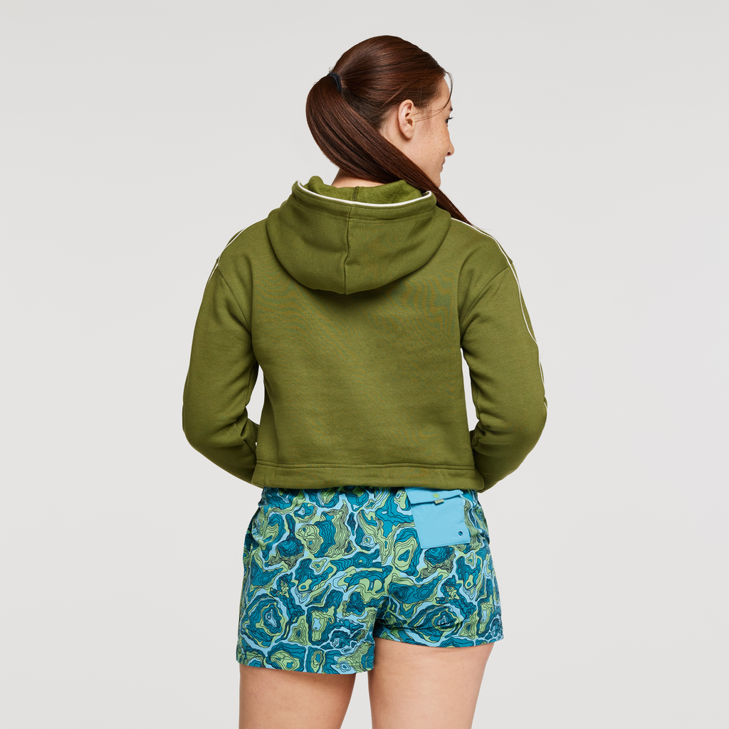 Do Good Organic Crop Sweatshirt - Women's, Pine, Model Aya