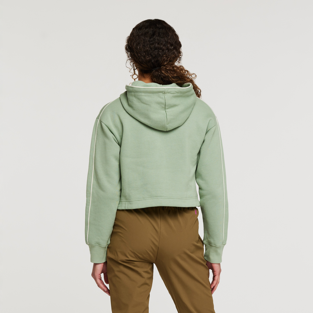 Do Good Organic Crop Sweatshirt - Women's, Silver Leaf, Model London