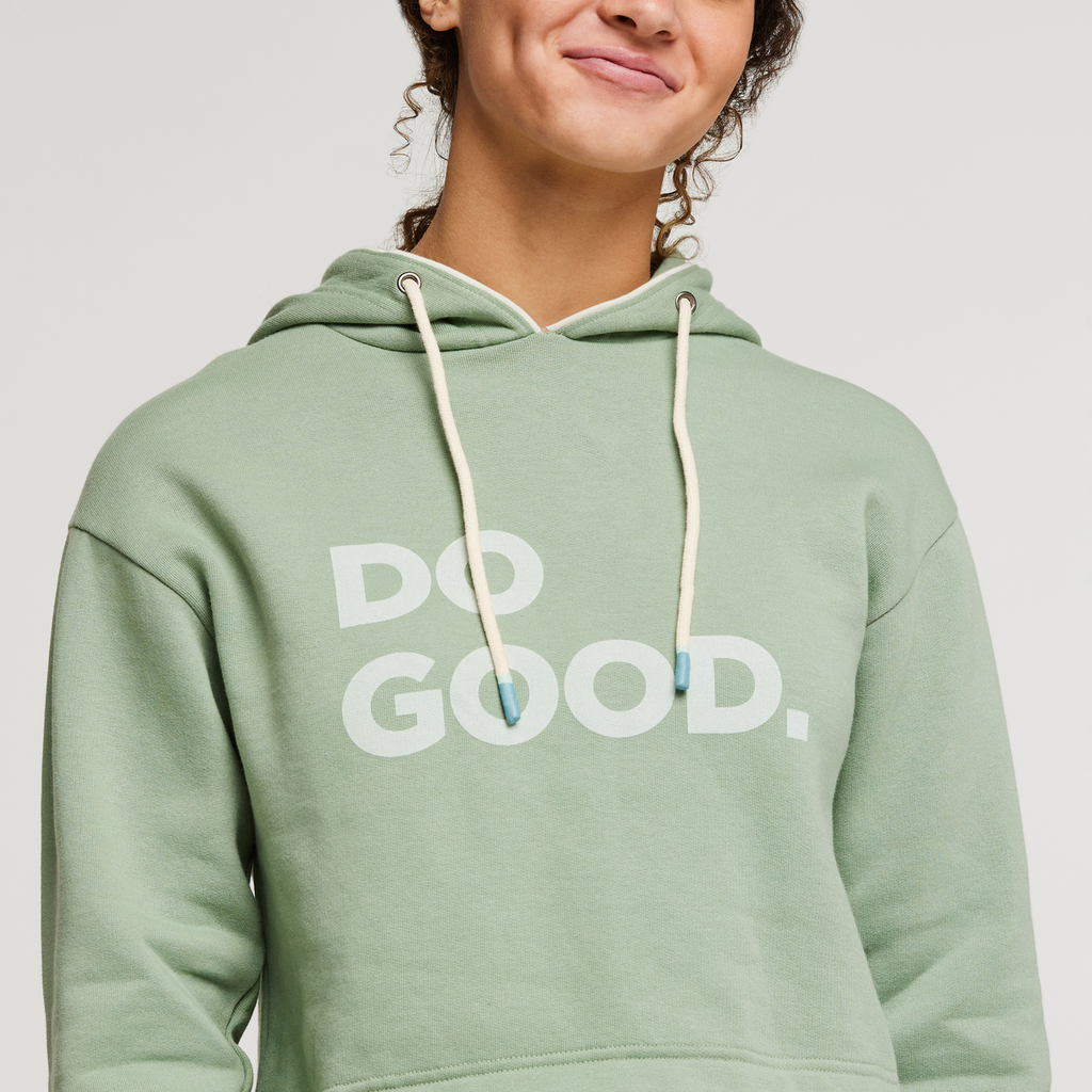 Do Good Organic Crop Sweatshirt - Women's, Silver Leaf, Model London