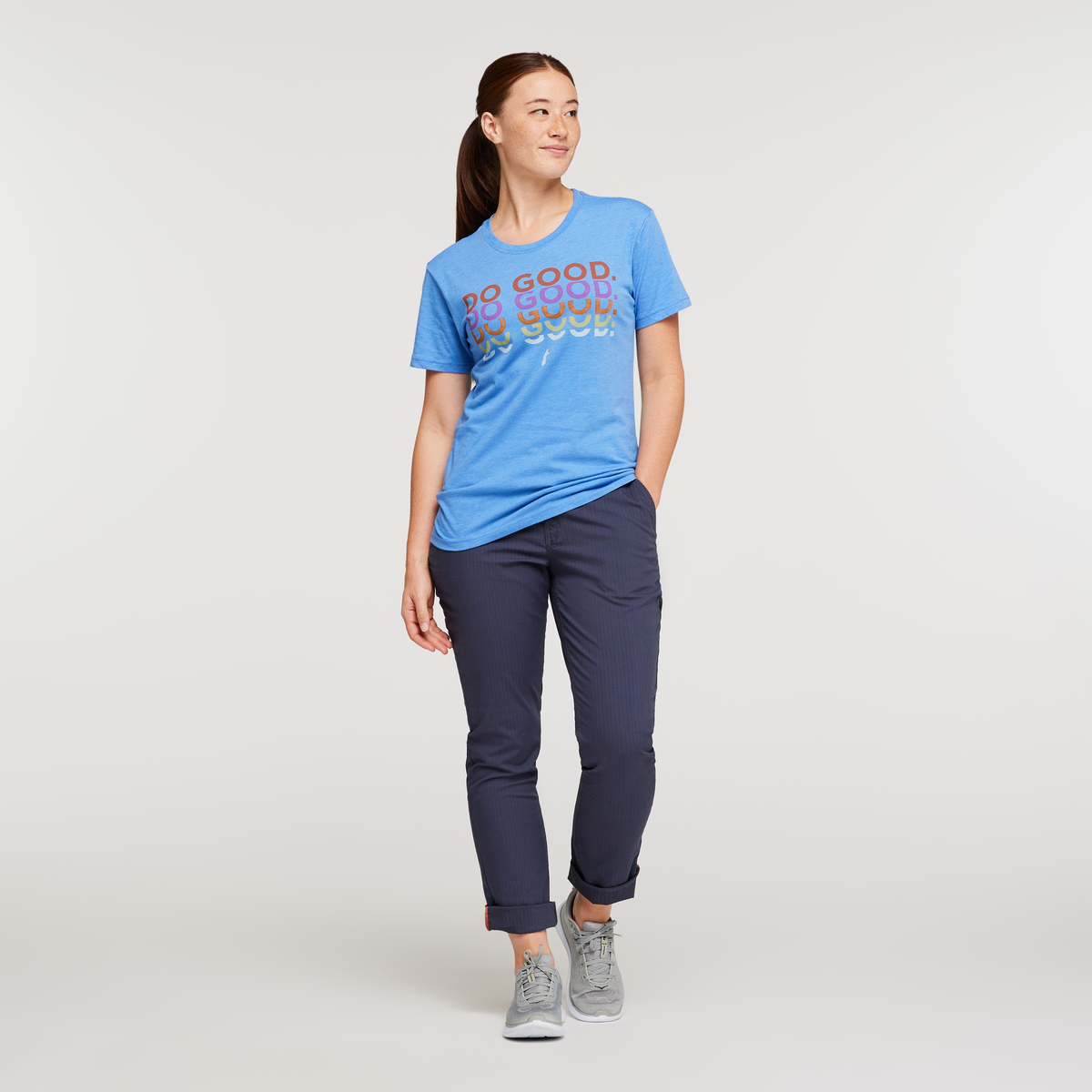 Do Good Repeat T-Shirt - Women's, Lupine, Model Aya