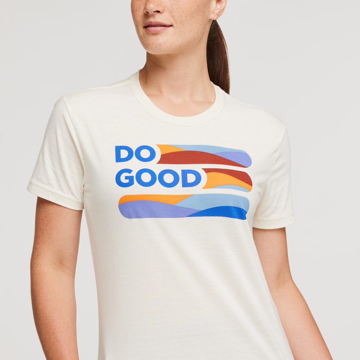 Do Good Stripe Organic T-Shirt - Women's, Bone, Model Aya