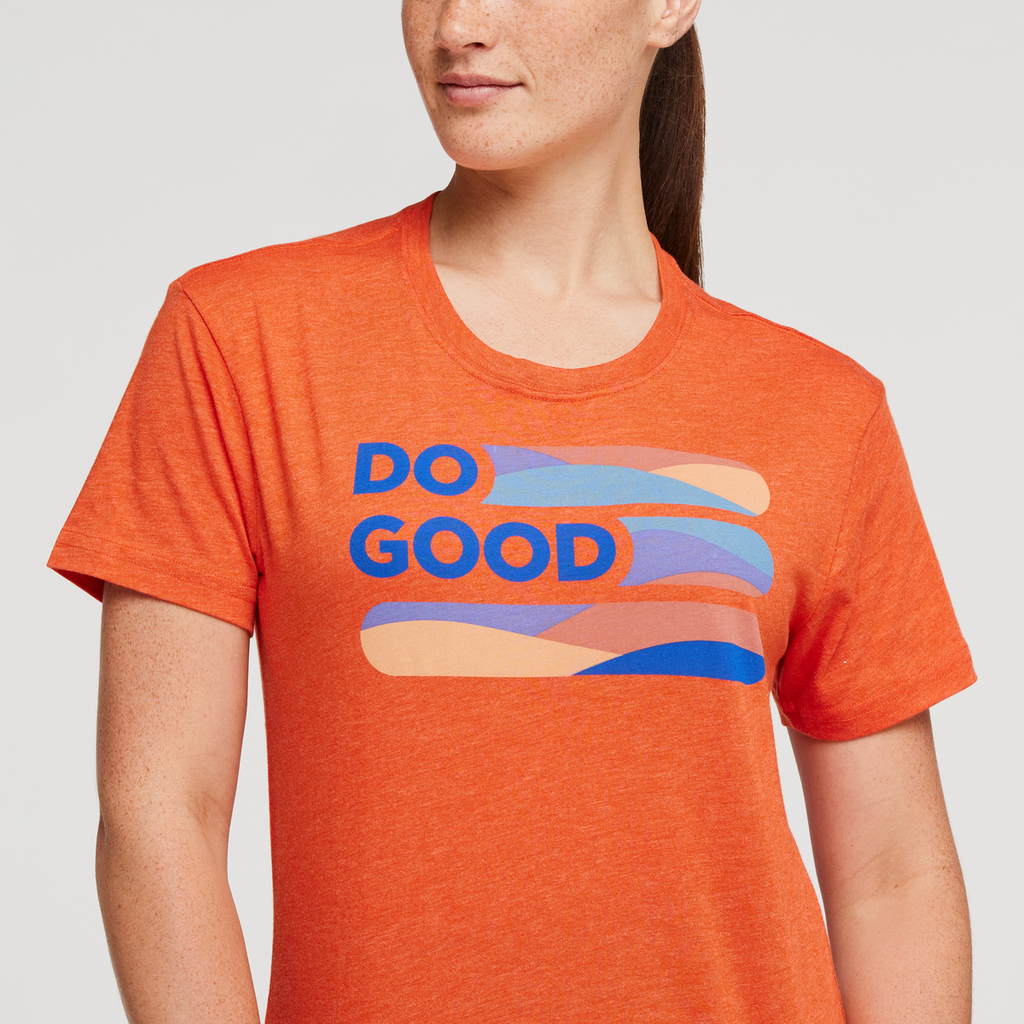 Do Good Stripe Organic T-Shirt - Women's, Canyon, Model Aya