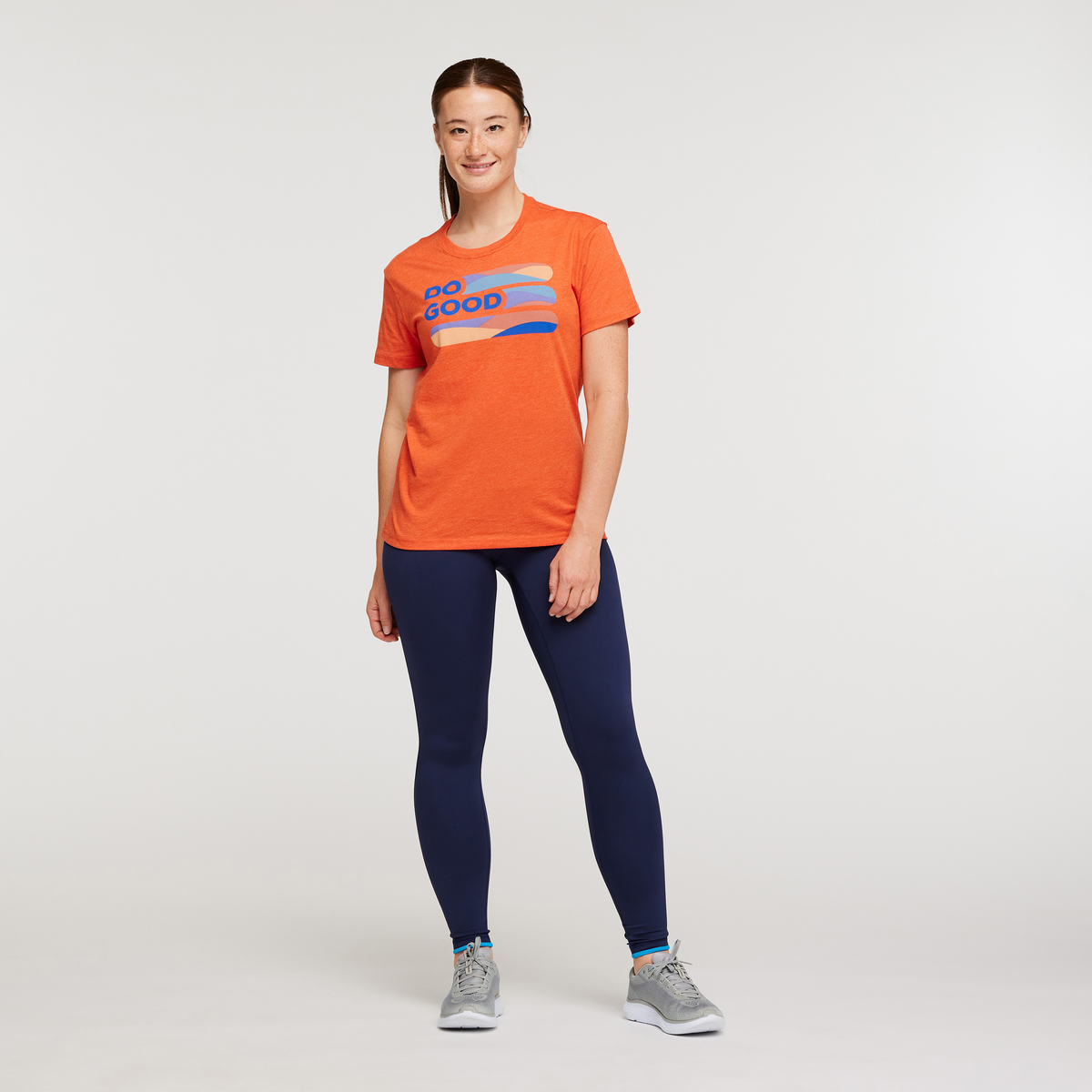 Do Good Stripe Organic T-Shirt - Women's, Canyon, Model Aya
