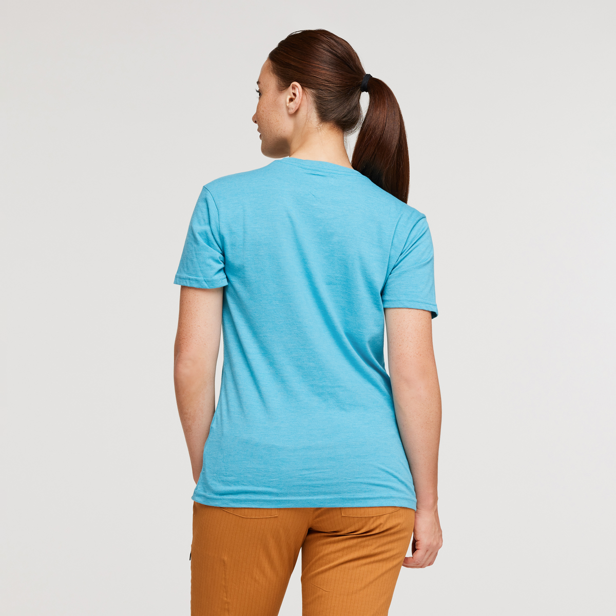 Do Good Stripe Organic T-Shirt - Women's, Poolside, Model Aya