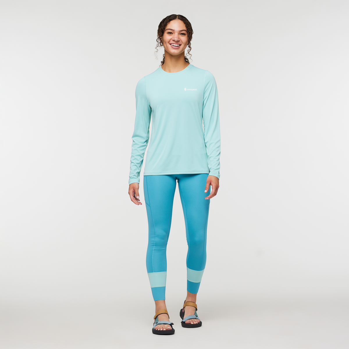 Fino Long-Sleeve Tech Tee - Women's, Sea Glass, Model London