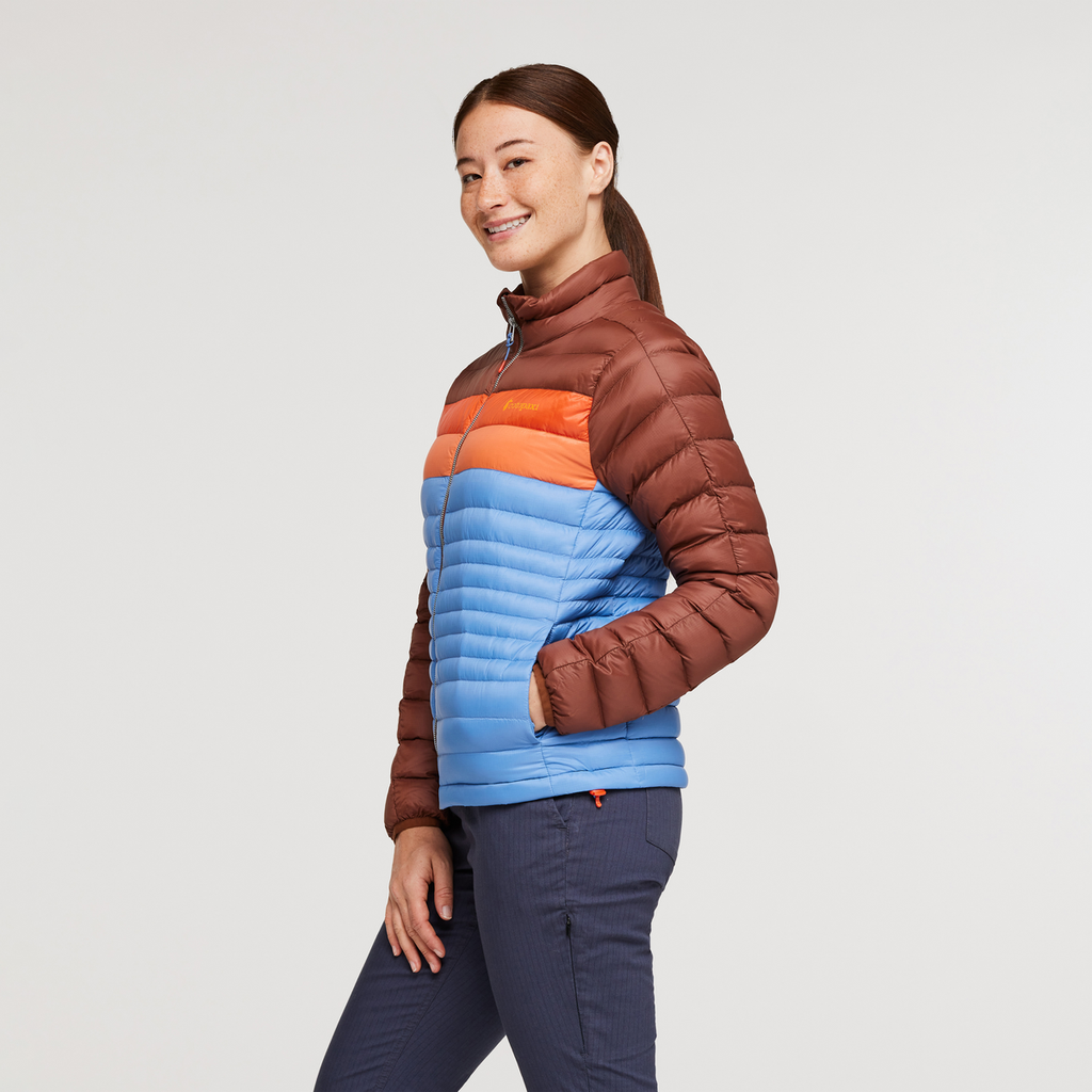 Fuego Down Jacket - Women's, Acorn/Lupine, Model Aya