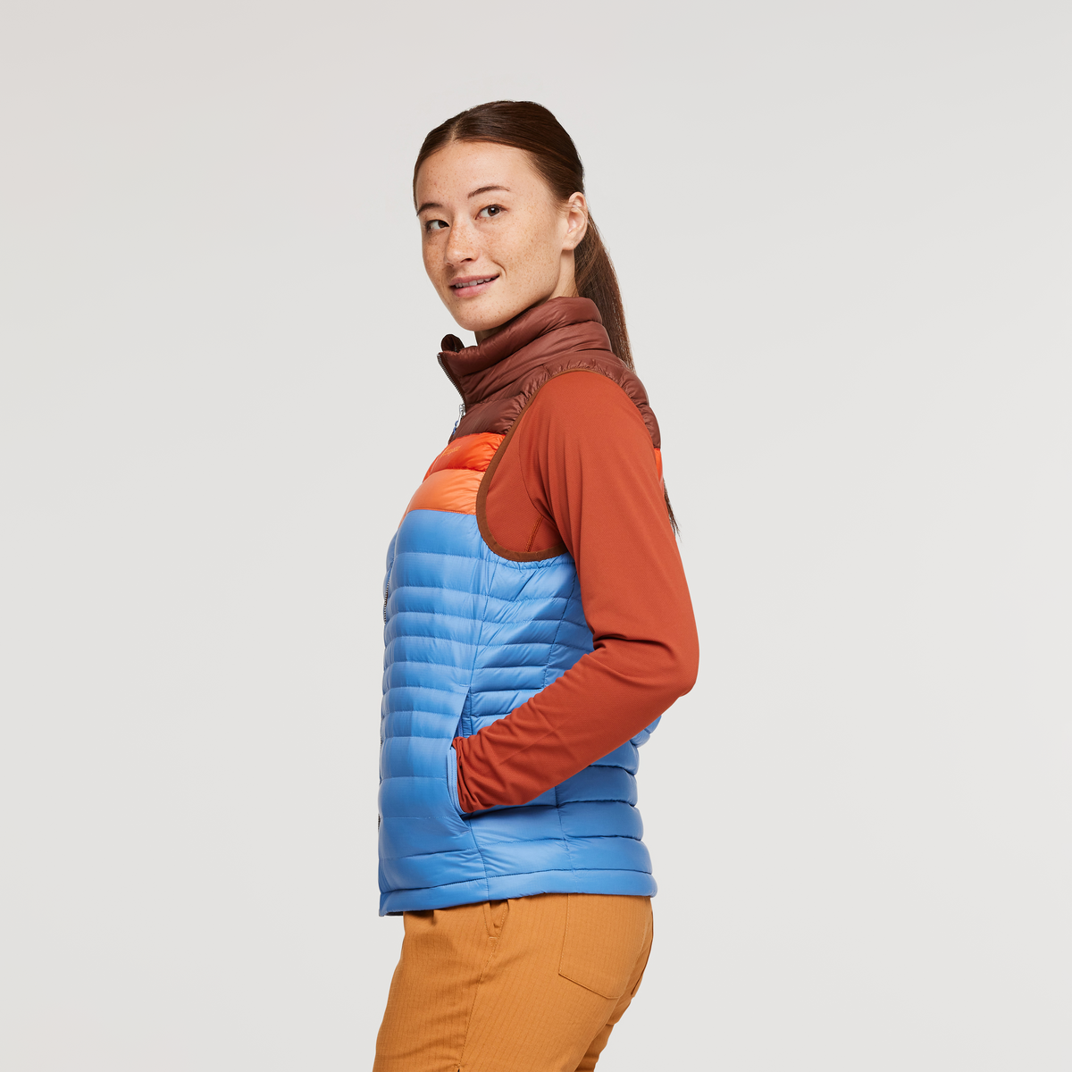 Fuego Down Vest - Women's, Acorn/Lupine, Model Aya