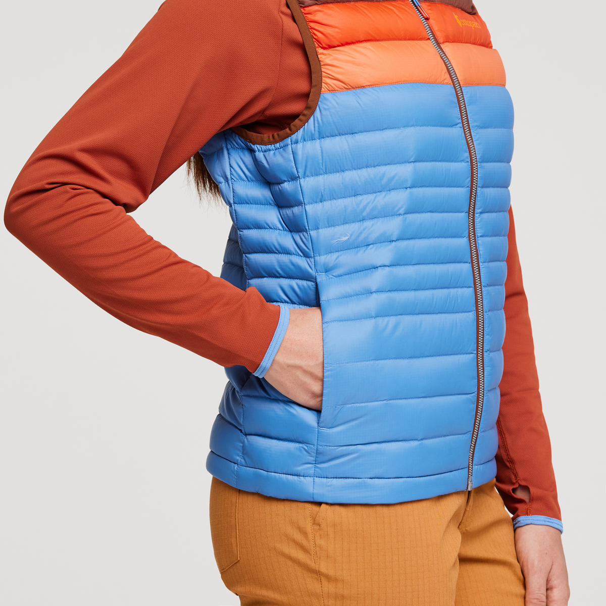 Fuego Down Vest - Women's, Acorn/Lupine, Model Aya