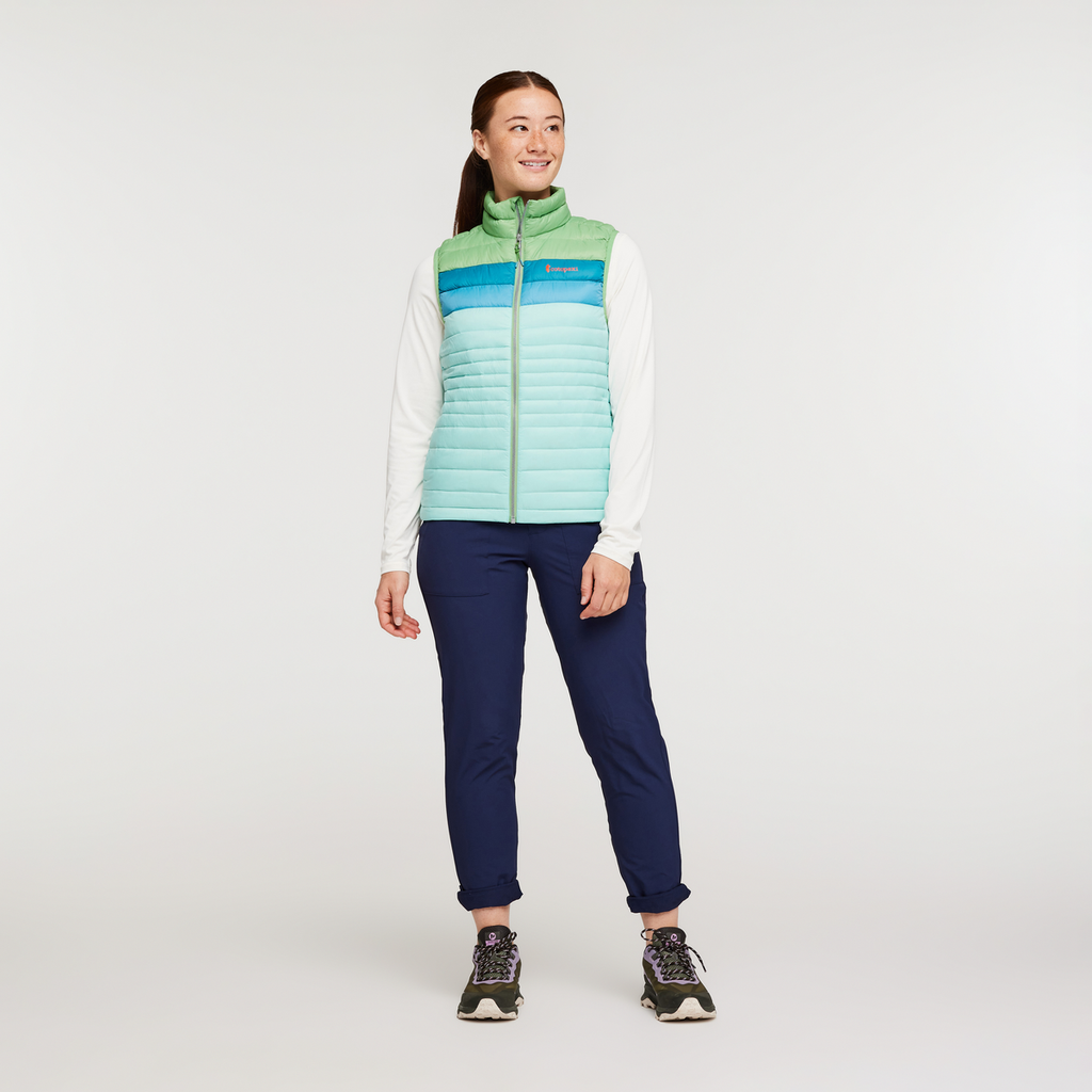 Fuego Down Vest - Women's, Kelp/Sea Glass, Model Aya