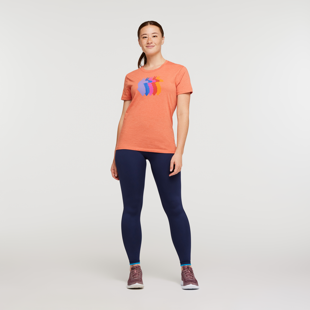 Llama Sequence Organic T-Shirt - Women's, Nectar, Model Aya