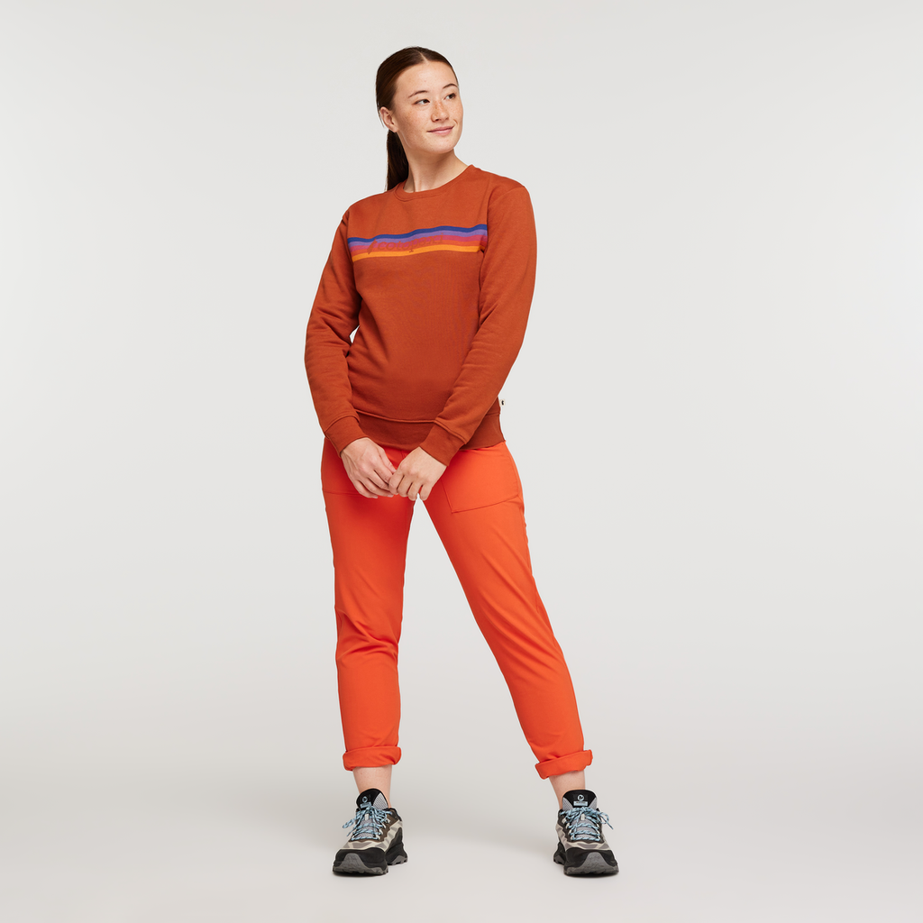 On The Horizon Organic Crew Sweatshirt - Women's, Spice, Model Aya