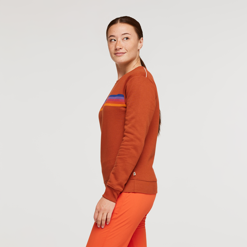 On The Horizon Organic Crew Sweatshirt - Women's, Spice, Model Aya
