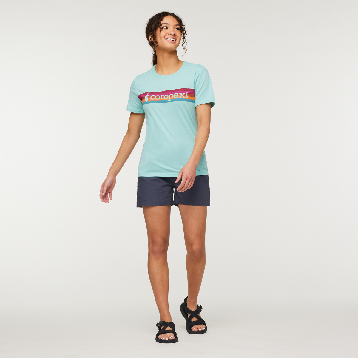 On The Horizon T-Shirt - Women's, Sea Glass, Model London
