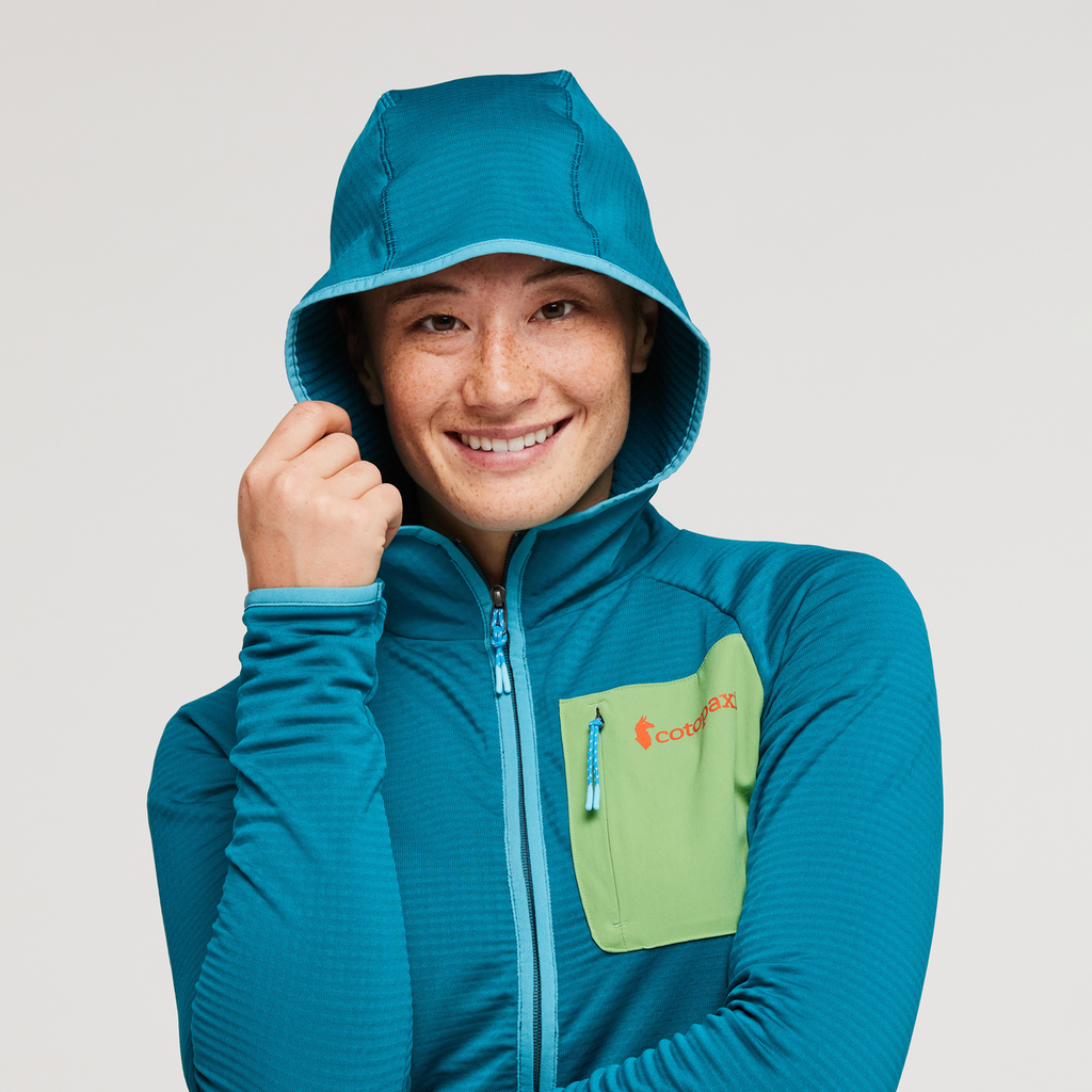 Otero Fleece Full-Zip Hooded Jacket - Women's, Gulf, Model Aya