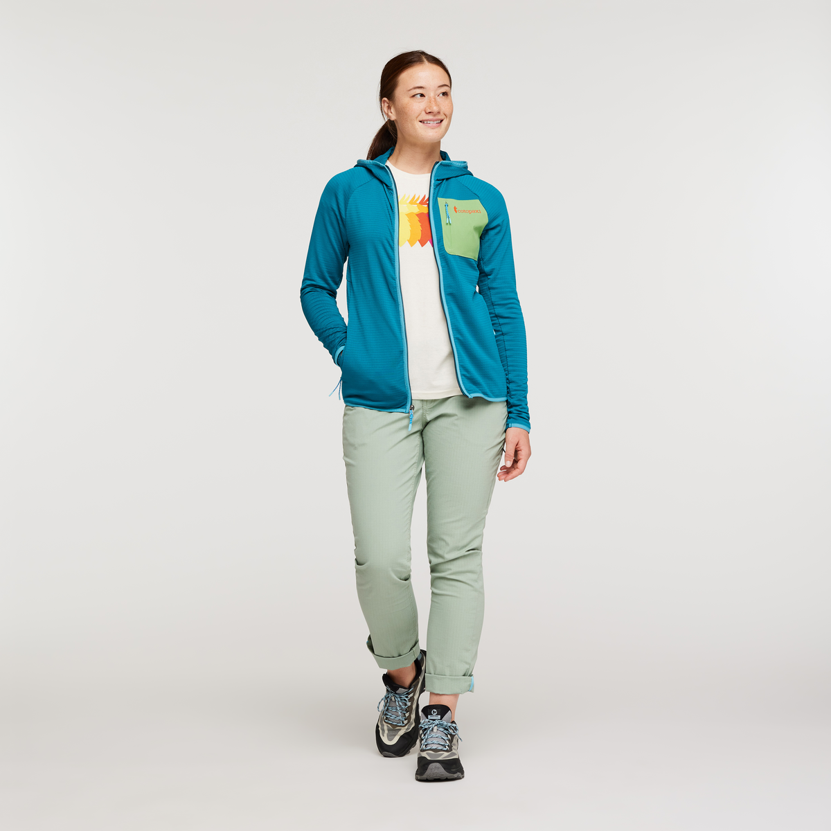 Otero Fleece Full-Zip Hooded Jacket - Women's, Gulf, Model Aya