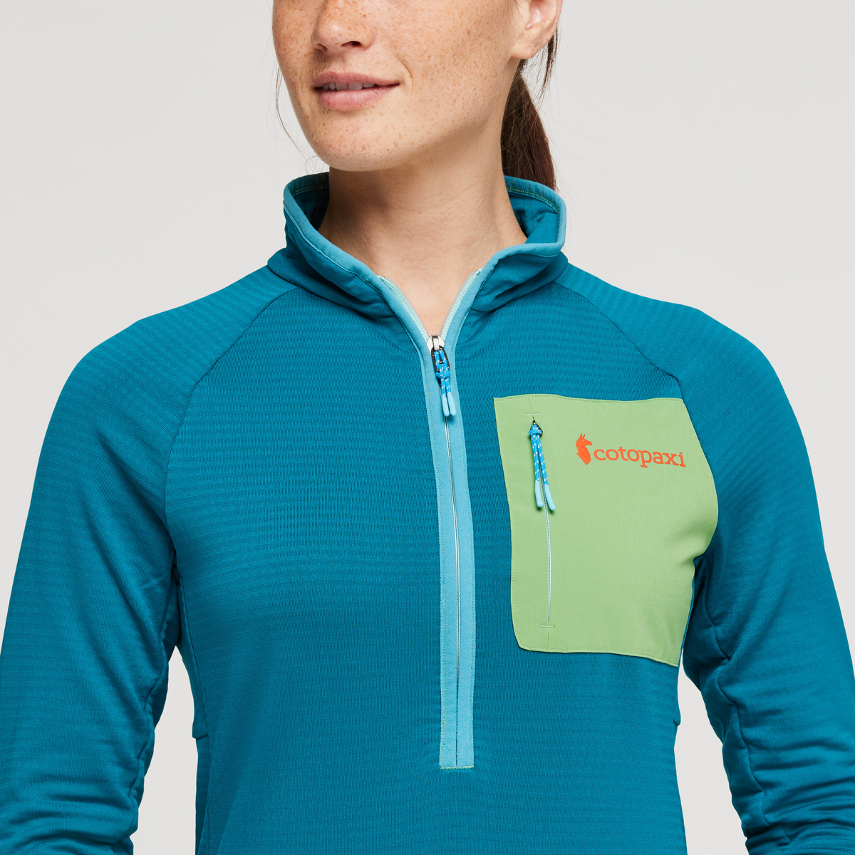 Otero Fleece Half-Zip Pullover - Women's, Gulf, Model Aya