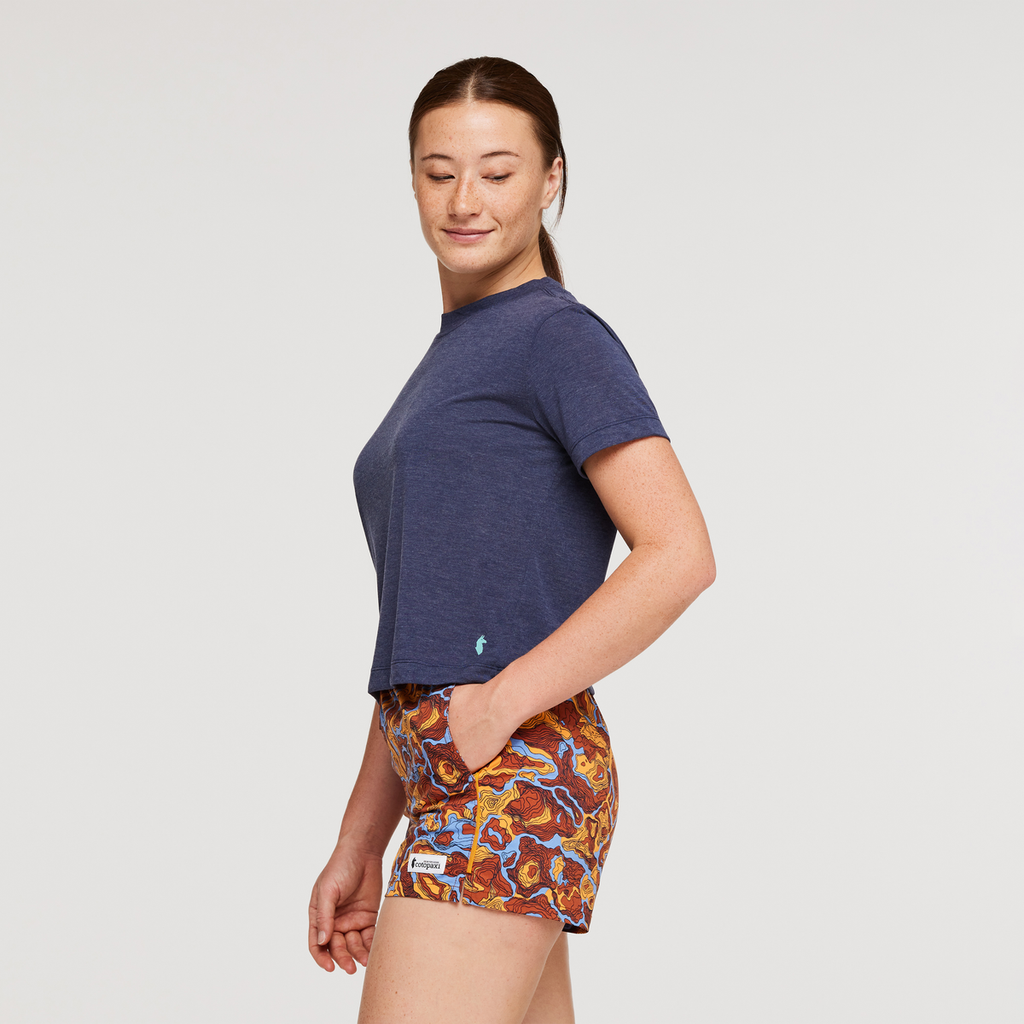 Paseo Travel Crop T-Shirt - Women's, Maritime, Model Aya