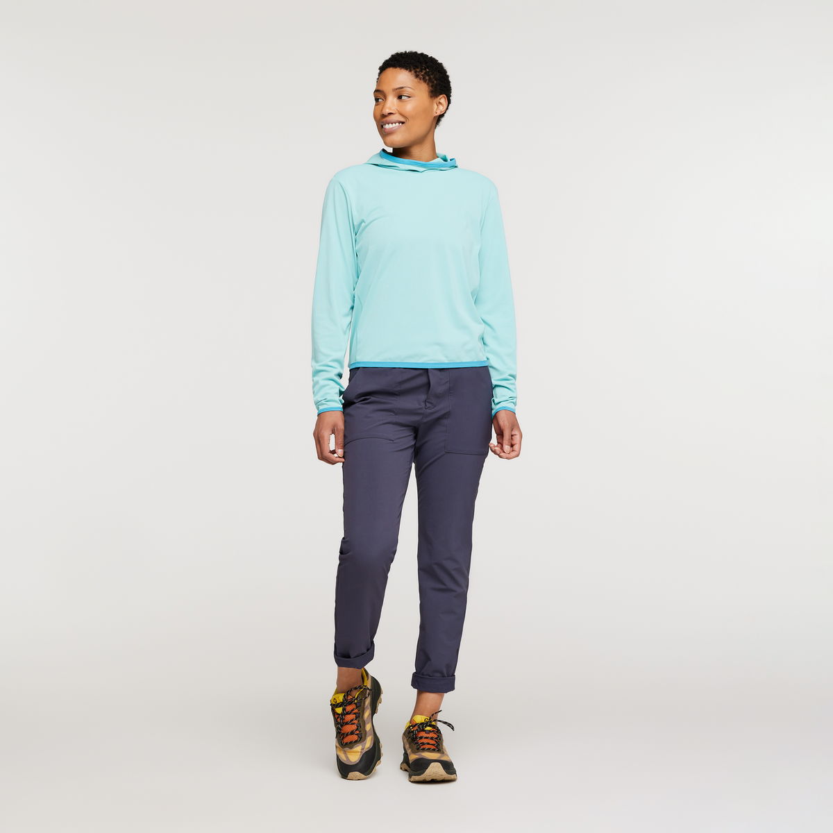 Sombra Sun Hoodie - Women's, Sea Glass, Model Callie